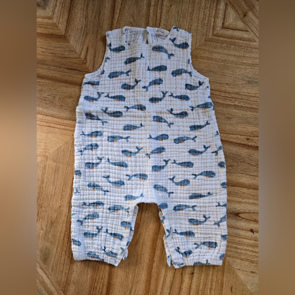 Angel Dear one piece blue whale romper size 18/24 Months